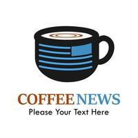 Coffee news logo template illustration. suitable for media, app, sticker, label, computer games, mobile etc vector