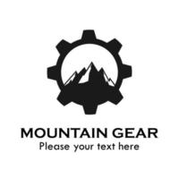 Mountain gear logo template illustration. suitable for web, nature, emblem, brand, website, app, mobile etc vector