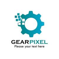 Gear pixel logo template illustration. suitable for technology, industry, mobile, app, website, network, computer, etc vector