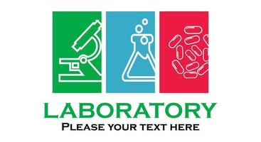 ilustración de plantilla de logotipo de laboratorio. apto para industri, médico, farmacia, marca. sitio web, aplicación, etiqueta, móvil, etc. vector