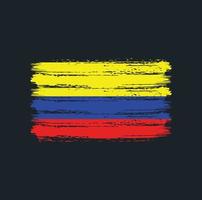 trazos de pincel de la bandera de colombia. bandera nacional vector