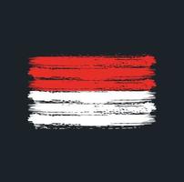 trazos de pincel de bandera de indonesia. bandera nacional vector