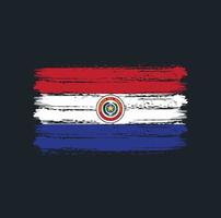 trazos de pincel de la bandera de paraguay. bandera nacional vector