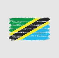 Tanzania Flag Brush Strokes. National Flag vector