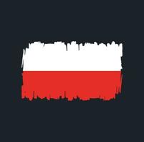 trazos de pincel de bandera de polonia. bandera nacional vector