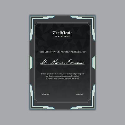 luxury certificate template design, modern with an elegant blend of classic textures behind it. premium and elegant. suitable for company