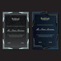 conjunto moderno y elegante de diseño de certificado de premio vector