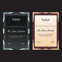 conjunto moderno y elegante de diseño de certificado de premio vector