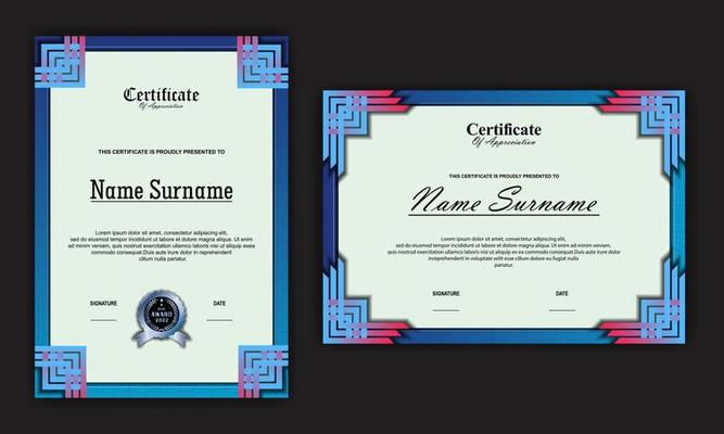 modern and elegant set of award certificate design