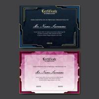 conjunto moderno y elegante de diseño de certificado de premio vector