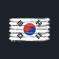 trazos de pincel de la bandera de corea del sur. bandera nacional vector