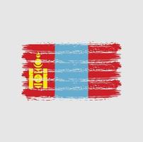 trazos de pincel de bandera de mongolia. bandera nacional vector