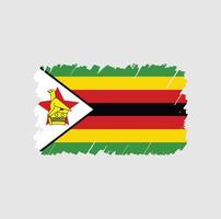 Zimbabwe Flag Brush vector