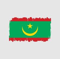 Mauritania Flag Brush Strokes. National Flag vector