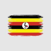 pincel de bandera de uganda. bandera nacional vector