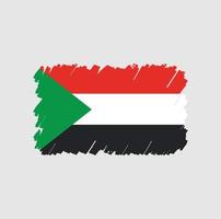 Sudan Flag Brush vector