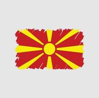 pincel de bandera de macedonia del norte vector