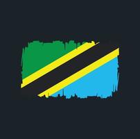 trazos de pincel de bandera de tanzania. bandera nacional vector