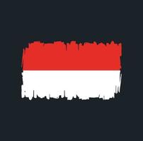 trazos de pincel de bandera de indonesia o mónaco. bandera nacional vector