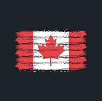 trazos de pincel de la bandera de canadá. bandera nacional vector