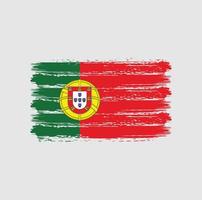 trazos de pincel de bandera portuguesa. bandera nacional vector