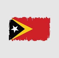 trazos de pincel de la bandera de timor leste. bandera nacional vector