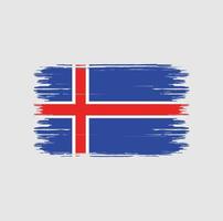 cepillo de bandera de islandia. bandera nacional vector