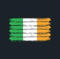 trazos de pincel de la bandera de irlanda. bandera nacional vector