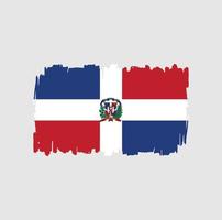 trazos de pincel de bandera de república dominicana. bandera nacional vector