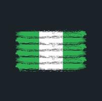 trazos de pincel de la bandera de nigeria. bandera nacional vector