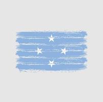 trazos de pincel de bandera de micronesia. bandera nacional vector