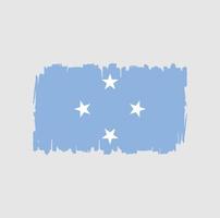 trazos de pincel de bandera de micronesia. bandera nacional vector