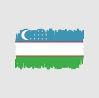 trazos de pincel de bandera de uzbekistán. bandera nacional vector