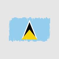 Saint Lucia Flag Brush Strokes. National Flag vector