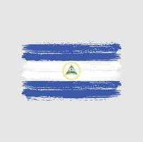 trazos de pincel de bandera de nicaragua. bandera nacional vector