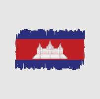 trazos de pincel de la bandera de camboya. bandera nacional vector