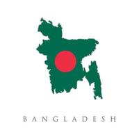 Bangladesh country flag inside map contour design icon logo. Bangladesh flag state symbol isolated on white background. Greeting card National Independence Day of the People's Republic of Bangladesh vector