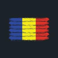 trazos de pincel de bandera de rumania. bandera nacional vector