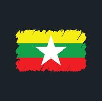 cepillo de bandera de myanmar vector