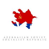 Azerbaijan soviet socialist republic flag map. isolated on white background vector