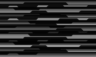 resumen plata negro línea cyber patrón geométrico diseño moderno futurista tecnología fondo vector