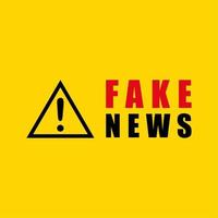 Fake news isolated on light yellow background. Banner design template. Vector illustration. Perfect for design elements of fake news and HOAX news campaigns. prohibiting the spread of fake news.