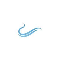 Two simple water wave lines illustration logo icon vector