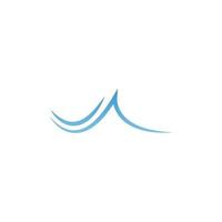 Two simple water wave lines illustration logo icon vector