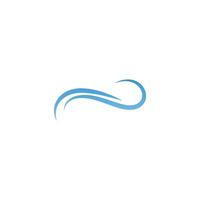 icono de logotipo de ilustración de dos líneas de onda de agua simple vector