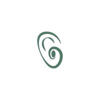 plantilla de diseño plano de icono de logotipo de orejas vector