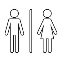 Sign Men women restroom symbol white stroke vector