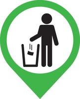 no littering area sign green circle Location Marker vector