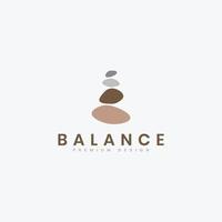 inspiración vectorial del logotipo de piedras apiladas, diseño minimalista de piedra de equilibrio del logotipo para spa y bienestar vector