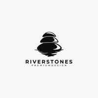 balance stone river logo vector illustration, design vector inspiration logo for spa and wellness